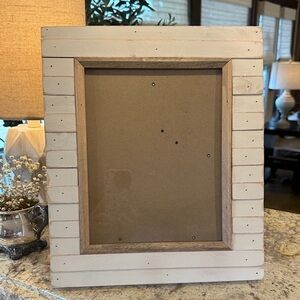 Chic Cream Farmhouse Style Wooden Frame Fits 8x7 Photo